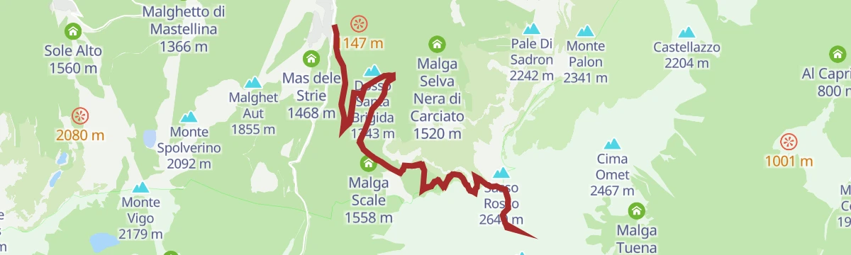 Route map: Vento Valley – Benon Summit